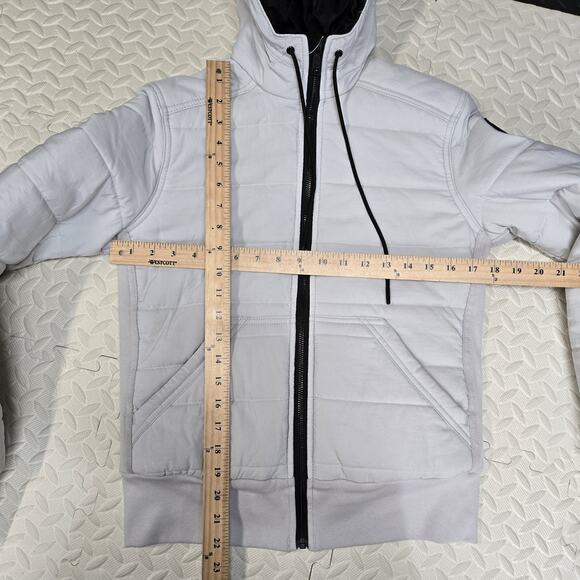 American Giant Blizzard Puffer Jacket Womens XS Extra Small Gray White Hood - Picture 9 of 11